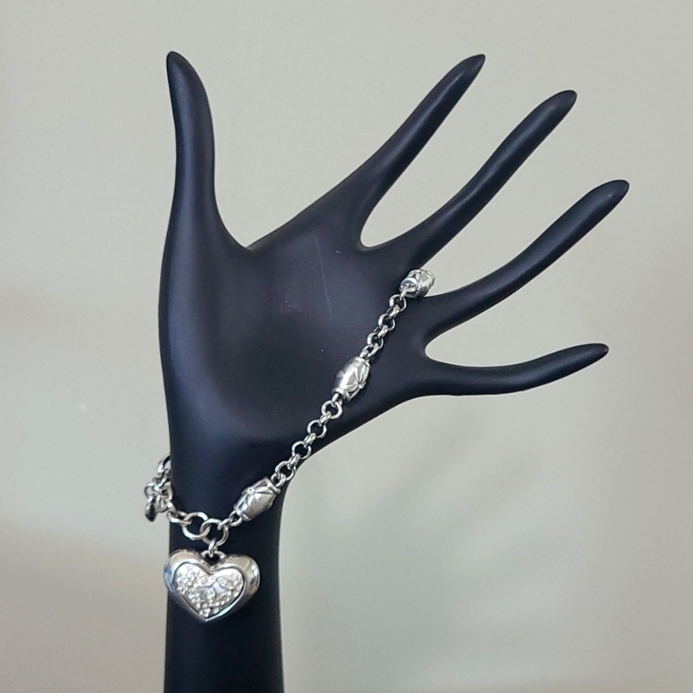 Brighton Silver Heart Sweet Embrace   Bracelet